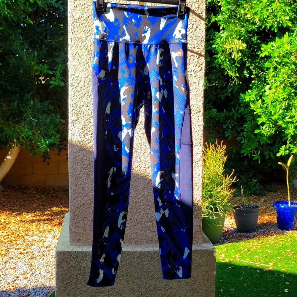 Adidas Navy & Royal Blue Full Length Performance Leggings--SOLD - Picture 1 of 6